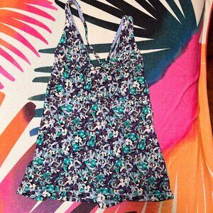 Athleta Triangle Tankini top, Elysian Floral, size large- D/DD